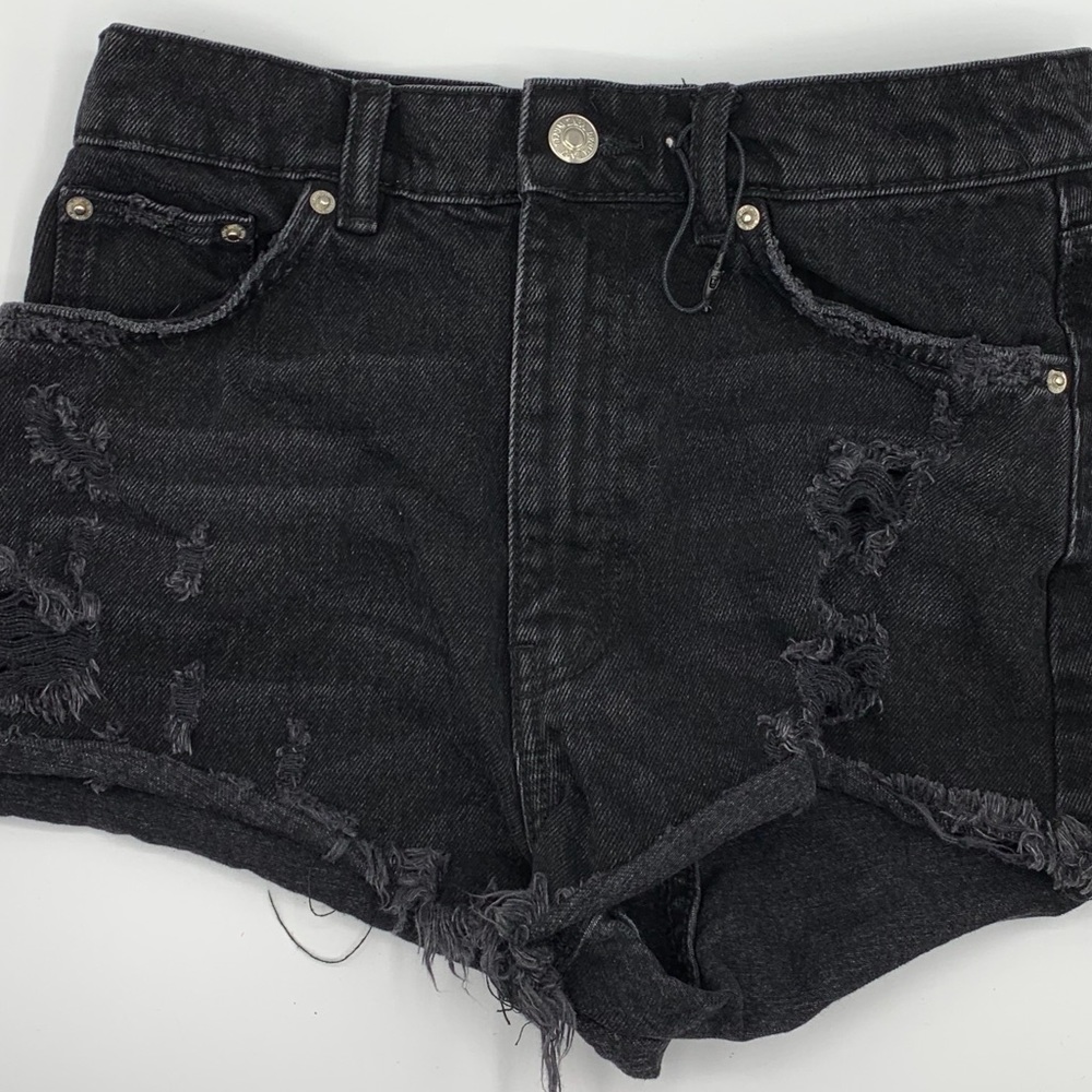 Zara Ripped Shorts Black